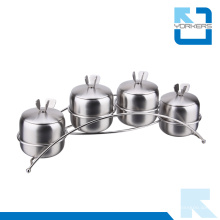 4 piezas de acero inoxidable sal pimienta Set condimento especia jarra